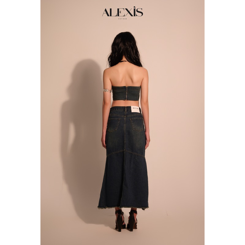 ALEXIS - OASIS DENIM JEAN MIDI SKIRT - CHÂN VÁY DÀI JEAN