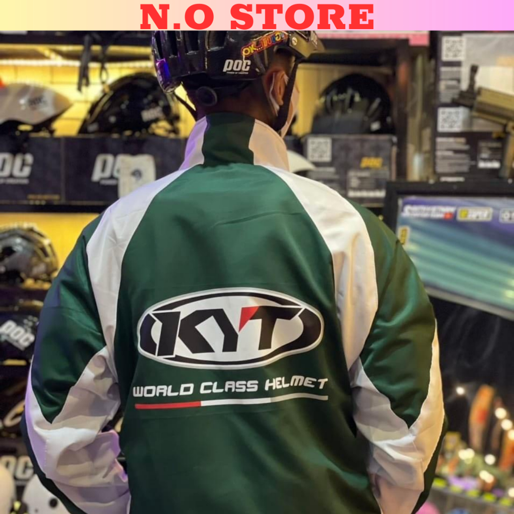 Áo khoác nam nữ KYT xanh trắng vải dù hai lớp dày dặn mẫu mới cao cấp thời trang phong cách chuẩn shop N.O STORE
