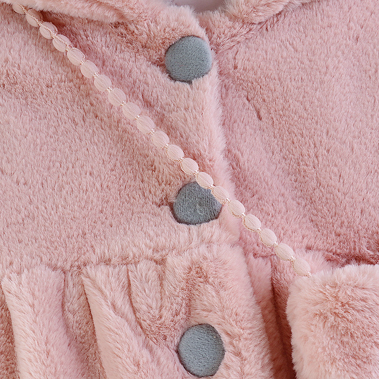 Áo khoác lông tai thỏ hàng quảng châu cao cấp cho bé gái