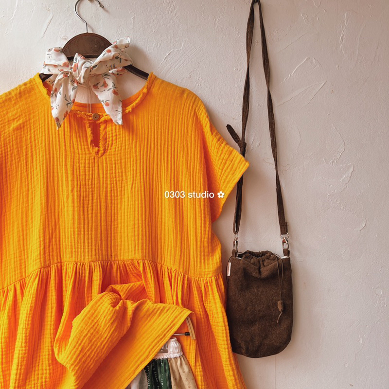 | 0303 studio | Áo cổ tròn muslin babydoll - dòng Bông Mây