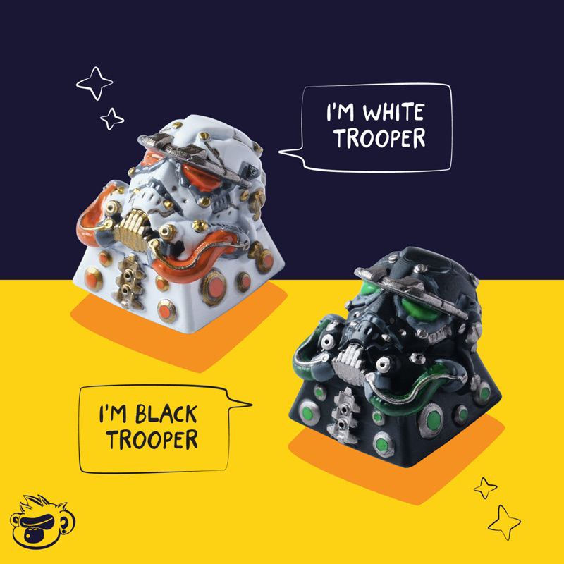 Artisan Keycap Cyber Troop, Cyberpunk Storm Trooper keycap, 4 màu sắc | keycap cho bàn phím cơ