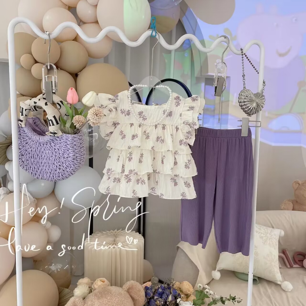 Sét 2 món mùa hè cho bé gái 12- 30kg họa tiết xinh xắn dễ thương hàng QC chuẩn đẹp