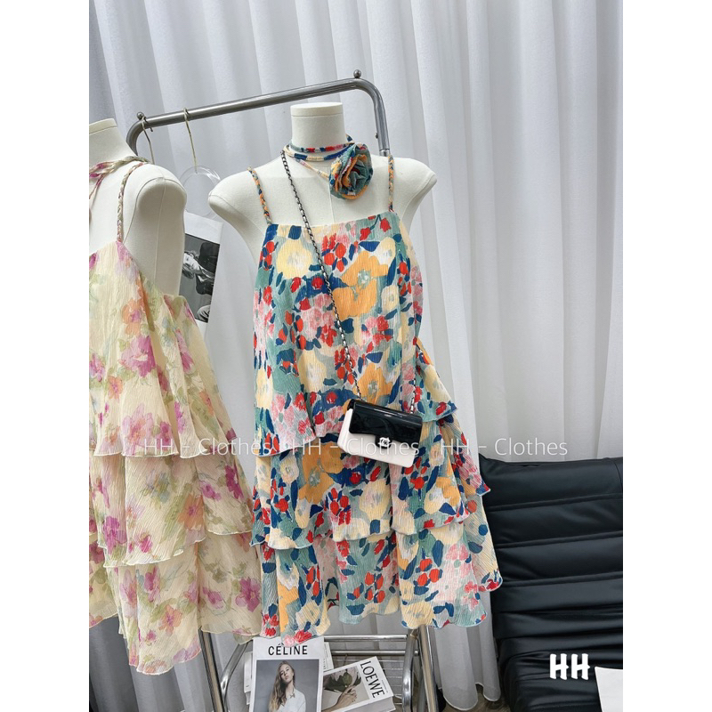 Váy hoa tầng xếp ly