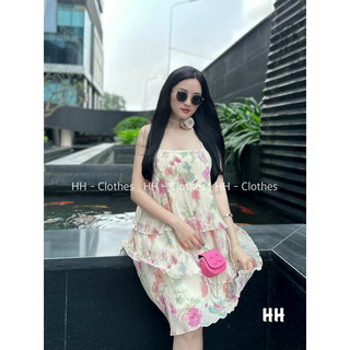 Váy hoa tầng xếp ly