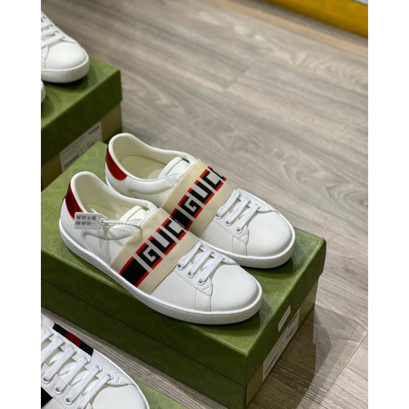 ⚡️[Hight Quality] Hàng Có Sẵn!! Giày Sneakers G.C Ace Jacquard-Stripe Leather Trainers - Giày G.C Đai Chun Hàng Loại 1