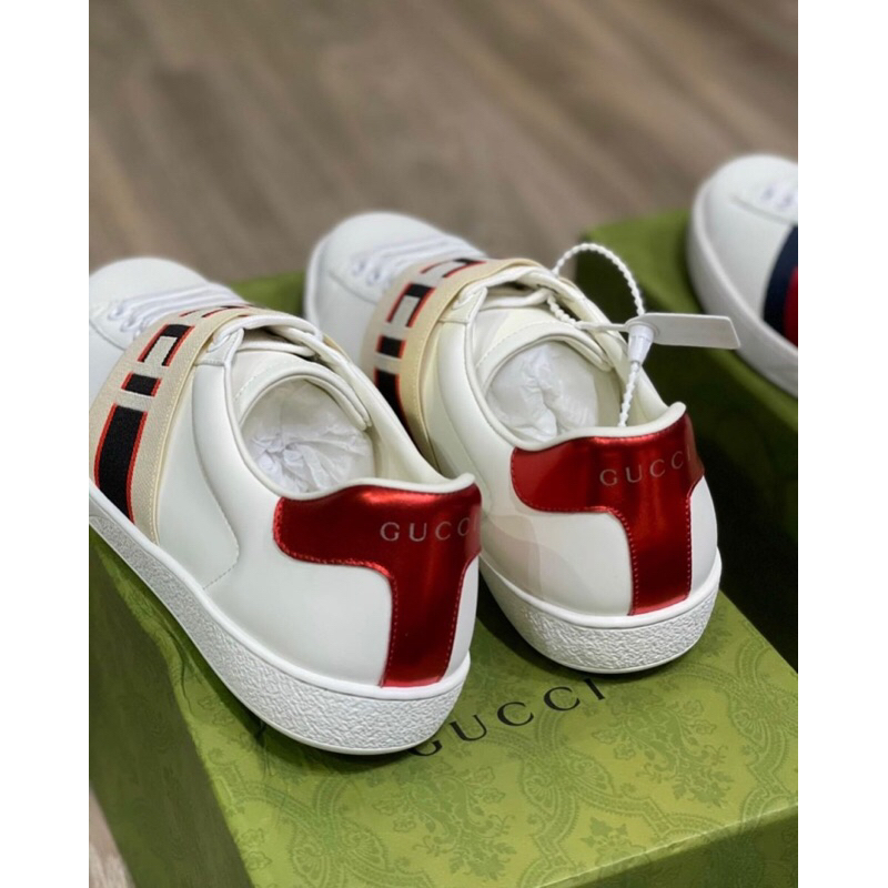 ⚡️[Hight Quality] Hàng Có Sẵn!! Giày Sneakers G.C Ace Jacquard-Stripe Leather Trainers - Giày G.C Đai Chun Hàng Loại 1