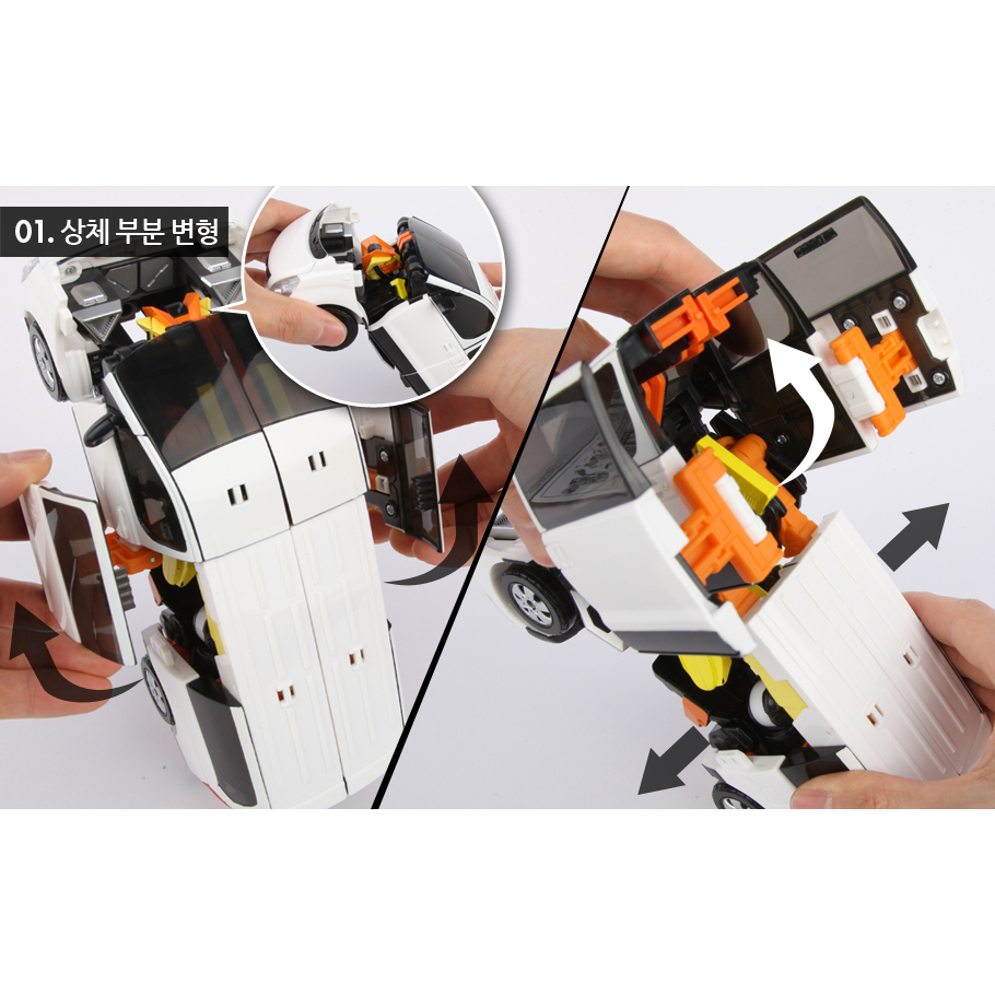 Đồ chơi ô tô biến hình thành Robot chiến đấu màu trắng - hàng Hello Carbot chính hãng Choirock.