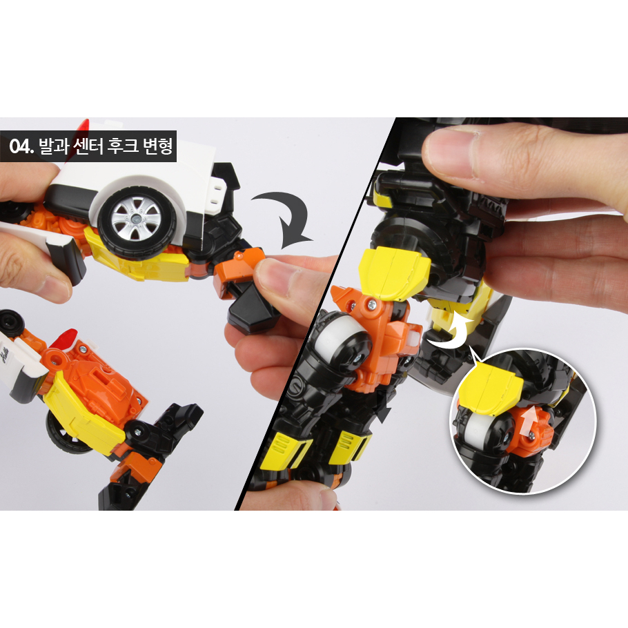 Đồ chơi ô tô biến hình thành Robot chiến đấu màu trắng - hàng Hello Carbot chính hãng Choirock.