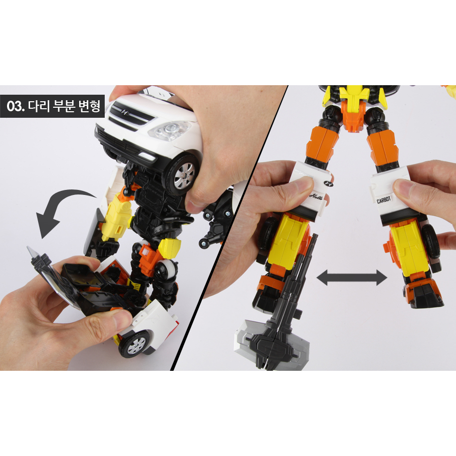 Đồ chơi ô tô biến hình thành Robot chiến đấu màu trắng - hàng Hello Carbot chính hãng Choirock.