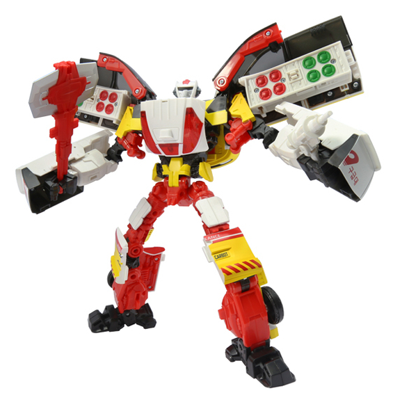 Đồ chơi ô tô biến hình thành Robot cứu thương 119 màu đỏ - hàng Hello Carbot chính hãng Choirock phát nhạc cấp cứu.