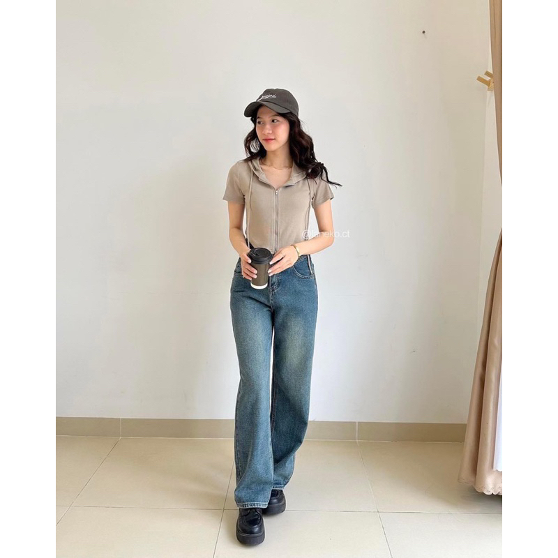 Áo thun nón croptop