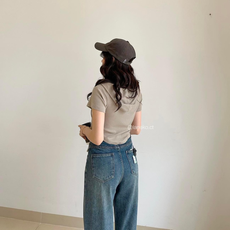 Áo thun nón croptop