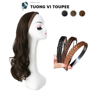 Tóc giả cài băng đô tóc tết bím đẹp xoăn sóng đuôi