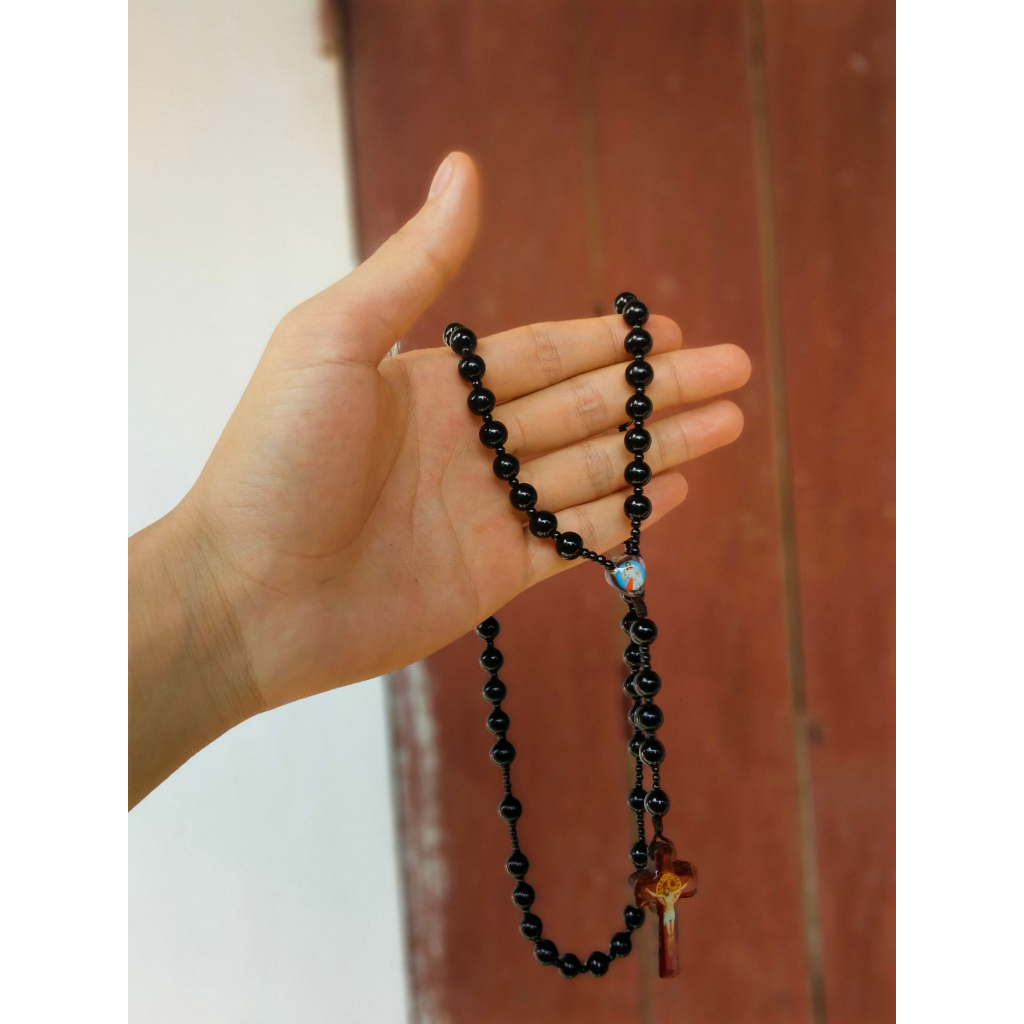 Chuỗi Tràng Hạt Mân Côi 50 hạt - đá đen
