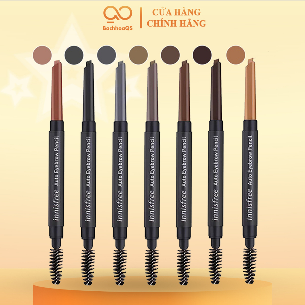 [Mẫu Mới] Chì Kẻ Mày Innisfree 2 Đầu Dáng Mảnh Cho Người Mới Tập Trang Điểm Auto Eyebrow Đủ Màu