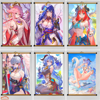 Poster Vải Treo Tường Decor - Genshin Impact - bộ 3