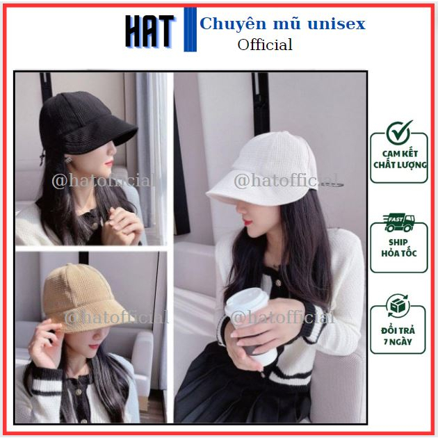 Mũ nón bucket nữ dáng lưỡi trai HAT, mũ chống nắng vành rộng đi biển có dây rút, vải xốp tổ ong, form unisex BKLC01