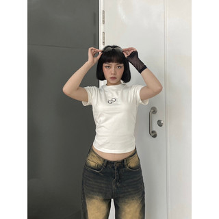 [ Baby tee ] logo thêu basic 100% COTTON