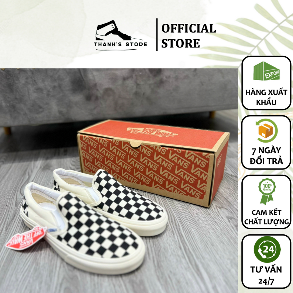 Giày nữ caro giày VANS VAULT OG CLASSIC SLIP-ON CHECKERBOARD V2 _ hàng xuất khẩu thời trang đẹp - VUCS