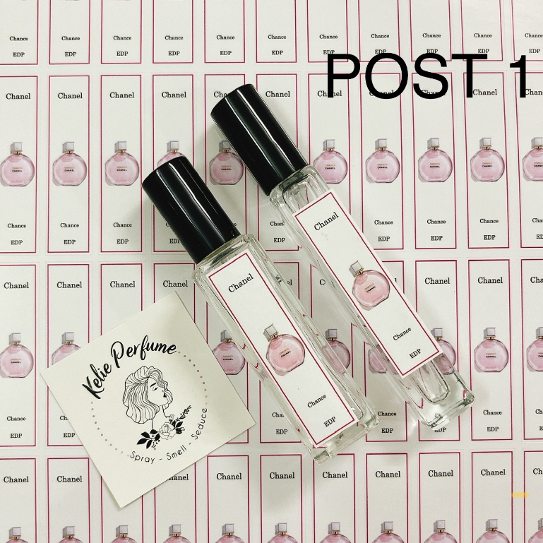 Combo 10 Tem dán chai nước hoa 𝗖𝗵𝗮𝗻𝗲𝗹 (Post 1) cho chai chiết đủ các dòng.