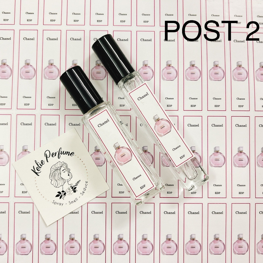 Combo 10 Tem dán chai nước hoa 𝐂𝐡𝐚𝐧𝐞𝐥 (Post 2) cho chai chiết đủ các dòng.