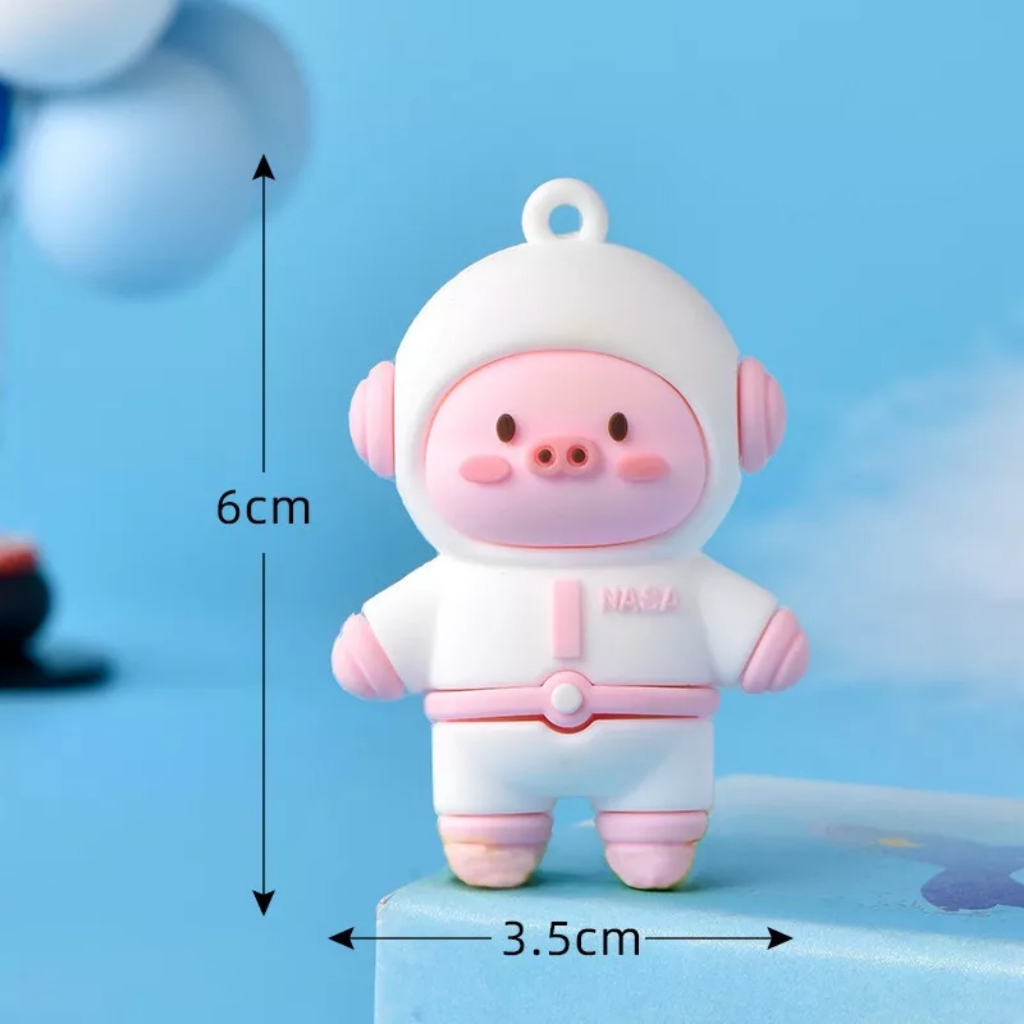 Móc khóa hình heo phi hành gia xinh xắn