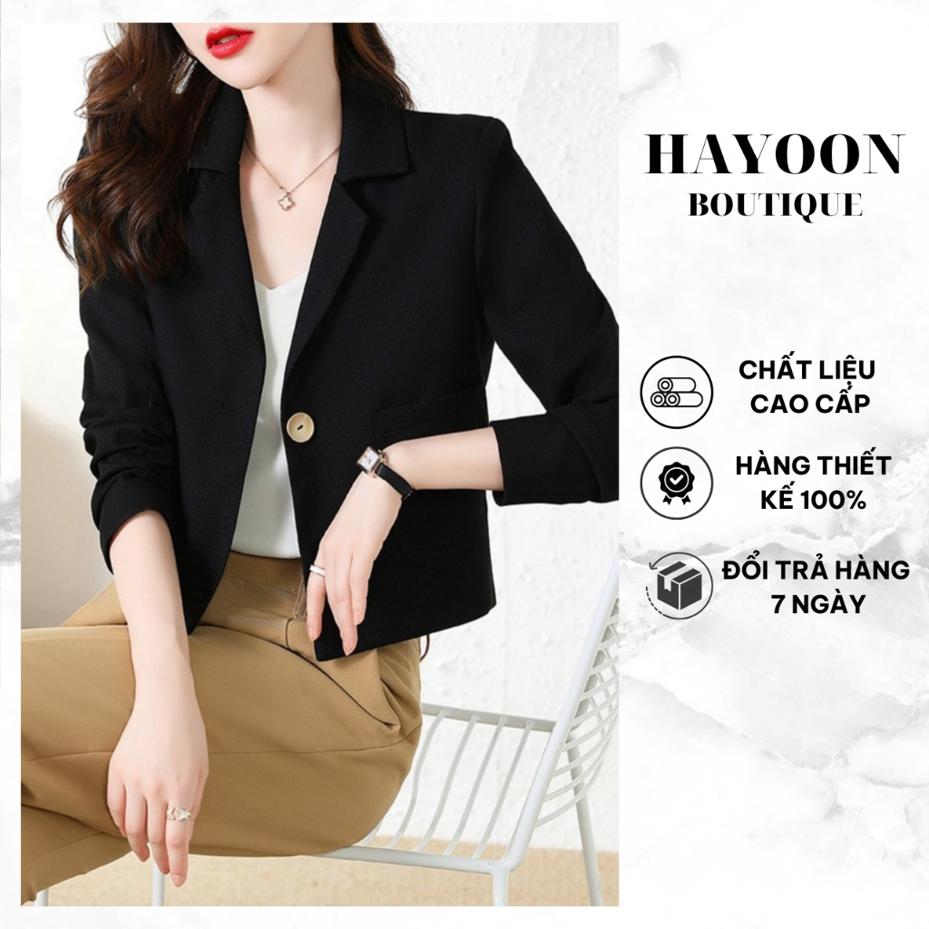 Áo Blazer công sở nữ HAYOON thiết kế cách điệu, thanh lịch, dễ mix đồ mã VE0123