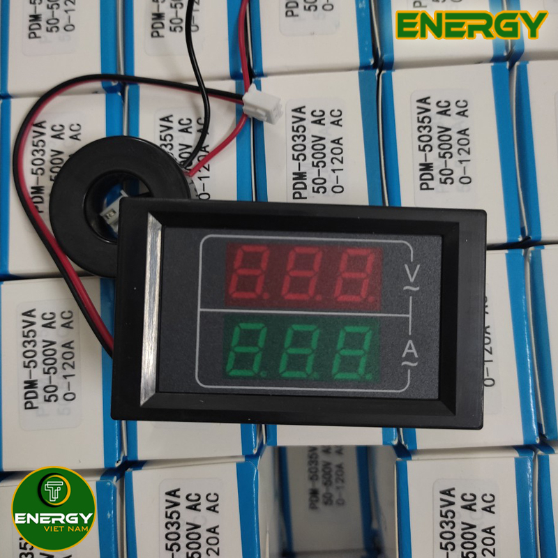 Ampe Kế Hiển Thị Kép - Vôn Kế, Ampe Kế, Đo Điện Áp AC 50VAC-500VAC Và Đo Ampe 0-120A - Thiết Bị Điện ENERGY