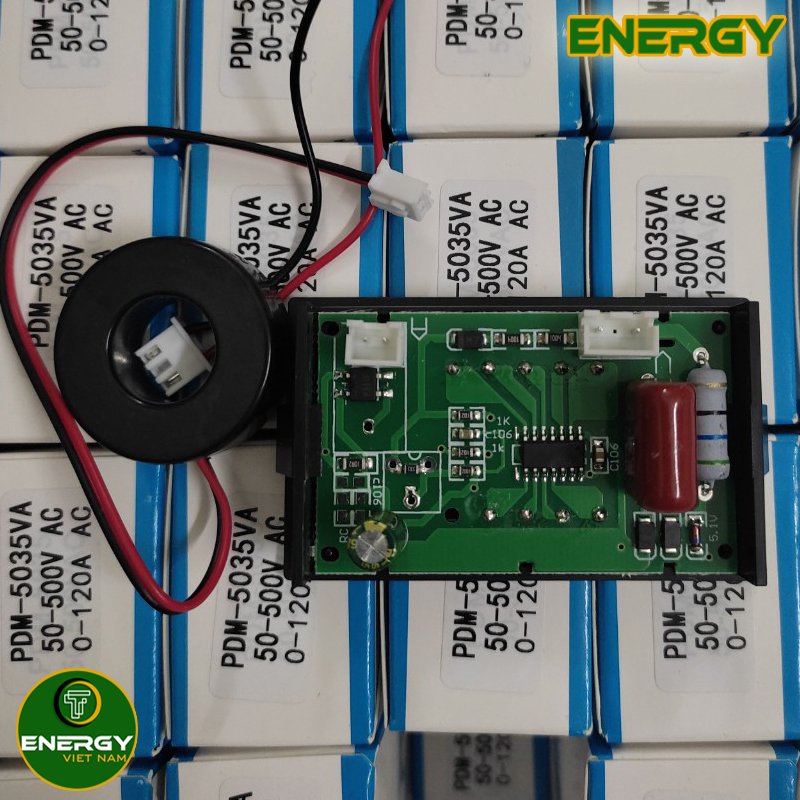 Ampe Kế Hiển Thị Kép - Vôn Kế, Ampe Kế, Đo Điện Áp AC 50VAC-500VAC Và Đo Ampe 0-120A - Thiết Bị Điện ENERGY