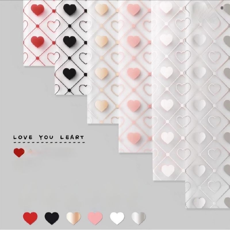 Giấy tim gói hoa 1 xấp 20 tờ.