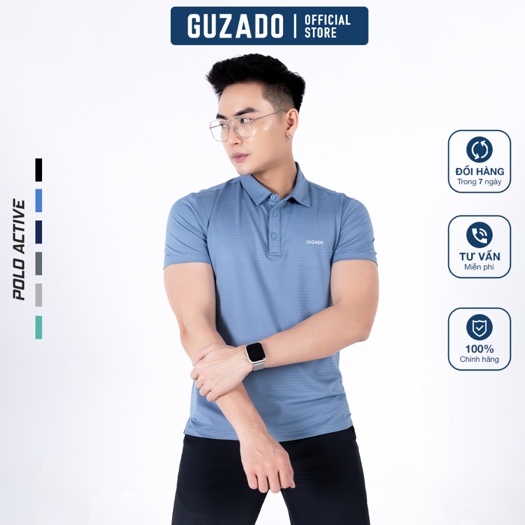 Áo thun nam Polo có cổ Guzado vải coolmax thể thao siêt mát,thiết kế trẻ trung năng động,chuẩn form regular fit APL01