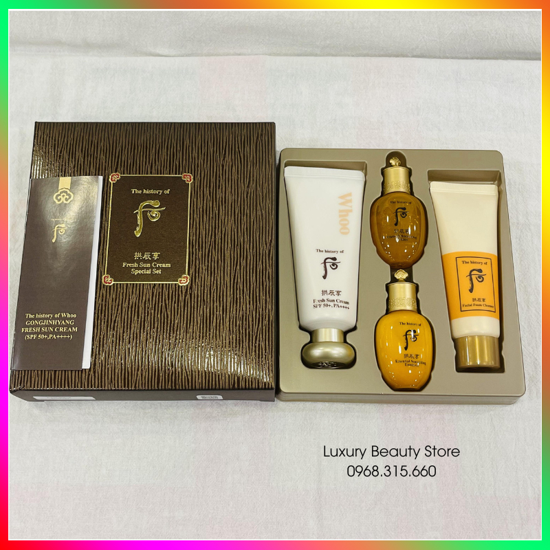 Bộ kem chống nắng đông y cao câp Whoo Fresh Sun Cream SPF 50+++