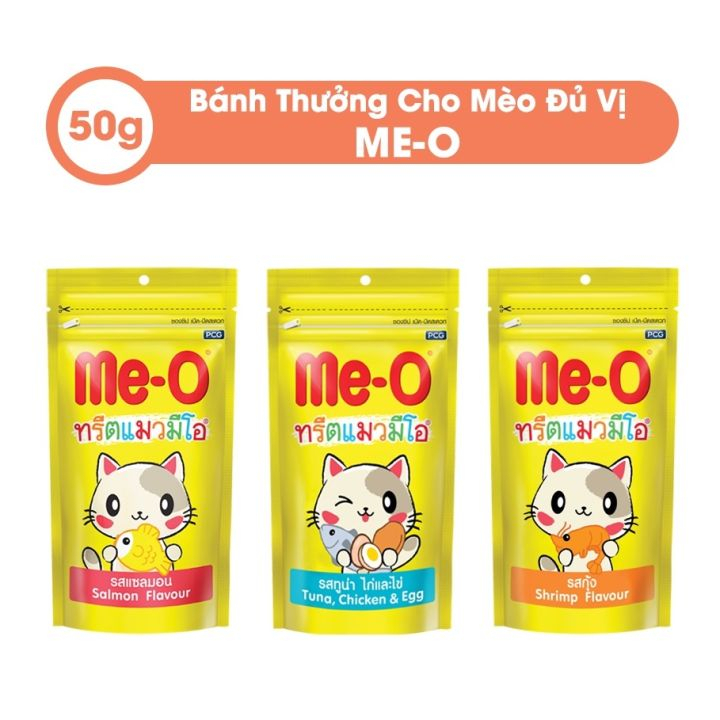 Bánh Thưởng Cho Mèo Bánh Thưởng Me-O 50G Đủ Vị