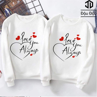 Áo Nỉ unisex Cặp Thu Đông Bên Nhau