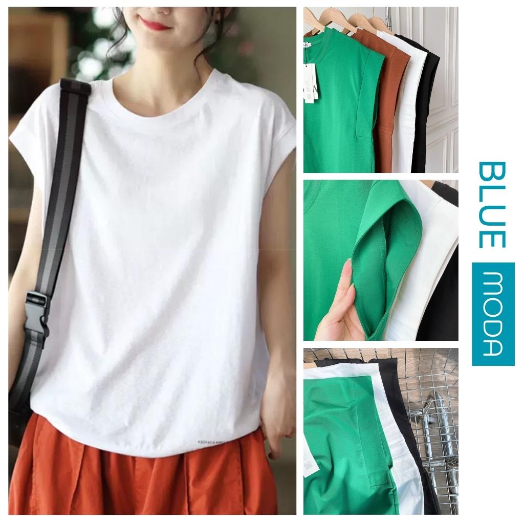 Áo thun cánh dơi nữ cổ tròn kiểu dáng form rộng chất liệu vải cotton cao cấp phong cách trẻ trung BLUEMODA240