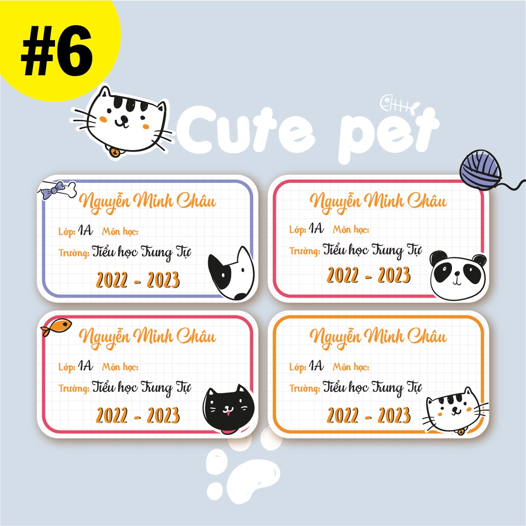 In nhãn Vở Theo Yêu Cầu Nhãn Vở In Ảnh Sticker In Ảnh Góc Học Tập
