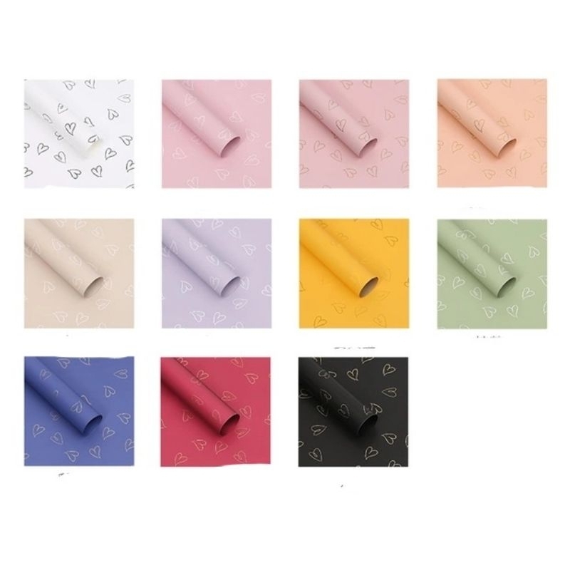 Giấy bó hoa tim 2 mặt