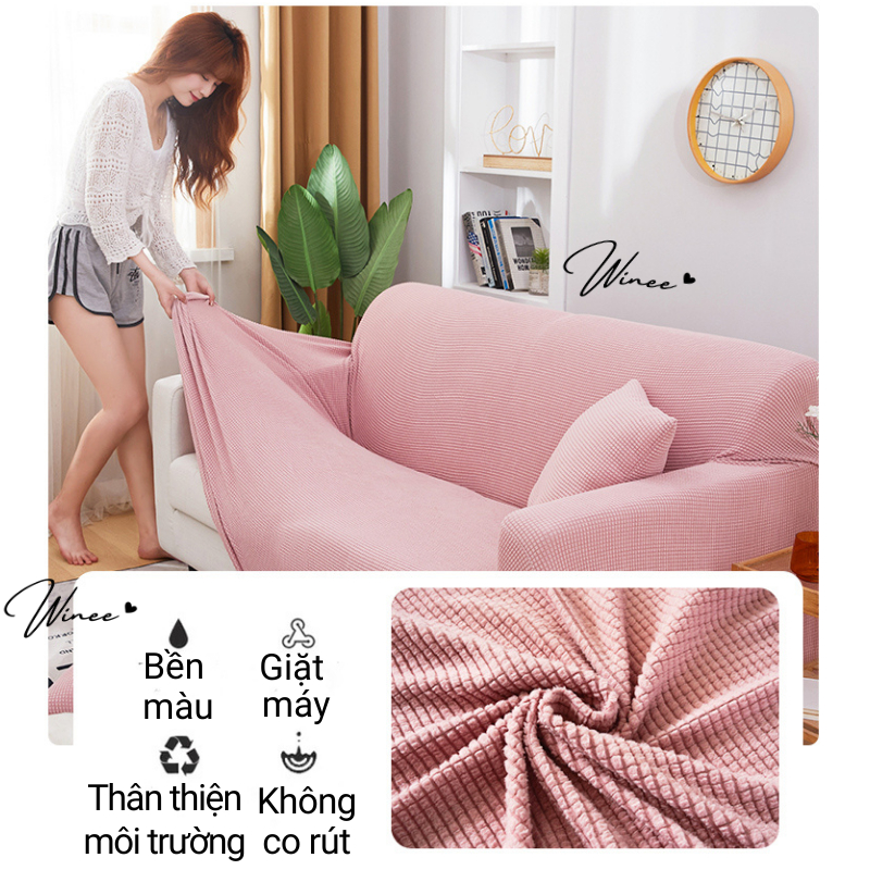 Bọc ghế sofa L, ga bọc sofa văng sofa thuyền vải nỉ caro dày dặn mềm m