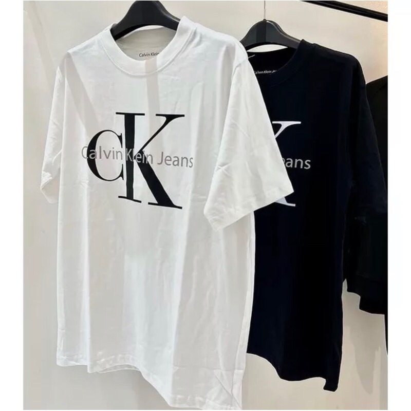 Áo thun tay lỡ unisex nam nữ trơn JUNGKOOK/ JENNIE CK BIG LOGO cotton form rộng oversize