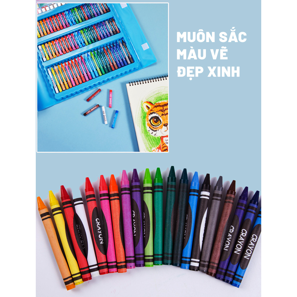 Hộp Màu Vẽ 228 Chi Tiết, Bộ Màu Vẽ Đa Năng Cho Bé Tập Tô