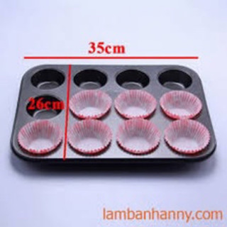 Khuôn cupcake đen 12 lỗ