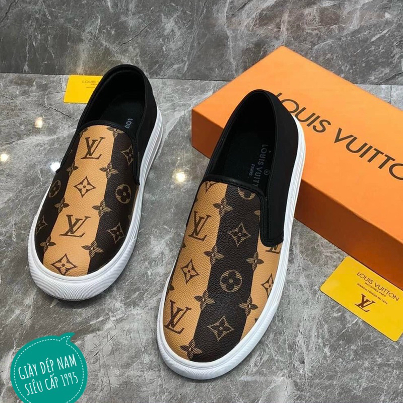 Giày slipon lv pha , giày lười nam cao cấp