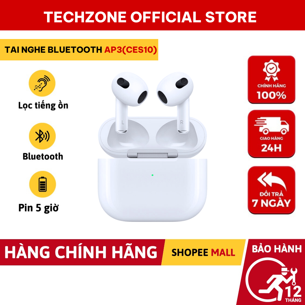 Tai Nghe Bluetooth Không Dây A3 Âm Thanh To Có Micro Cảm Ứng Chạm Định Vị Đổi Tên - Techzone