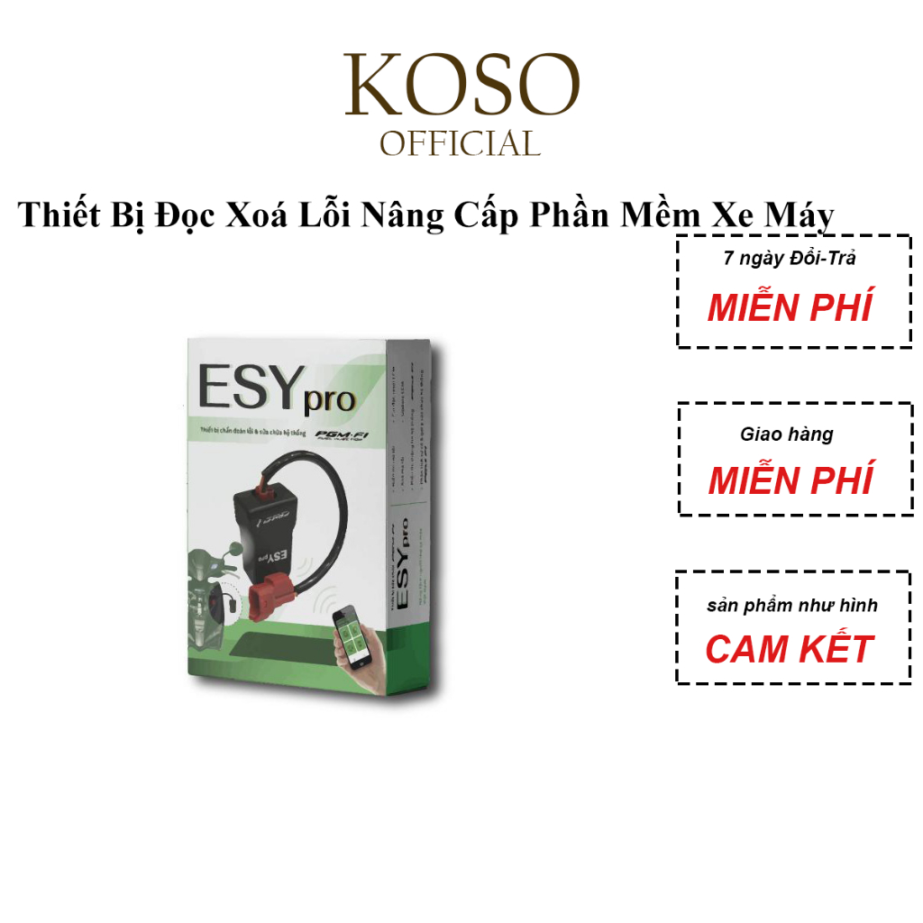Thiết Bị Đọc Xoá Lỗi Nâng Cấp Phần Mềm Xe Máy KOSO Honda + Yamaha + SH 2020-ESYPRO ( tặng kèm dây cá