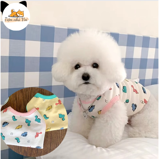 ÁO 3 LỖ KHỦNG LONG DỄ THƯƠNG MÁT MẺ MÙA HÈ CHO THÚ CƯNG
