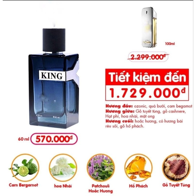 NƯỚC HOA NAM DUNG TÍCH 60ML SANG TRỌNG