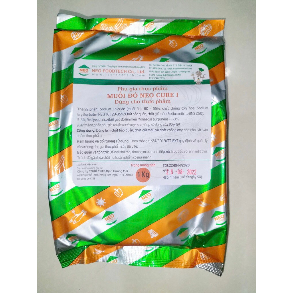 1Kg Muối đỏ Neo Cure - Giữ màu đỏ tự nhiên cho các sản phẩm từ thịt như lạp xưởng