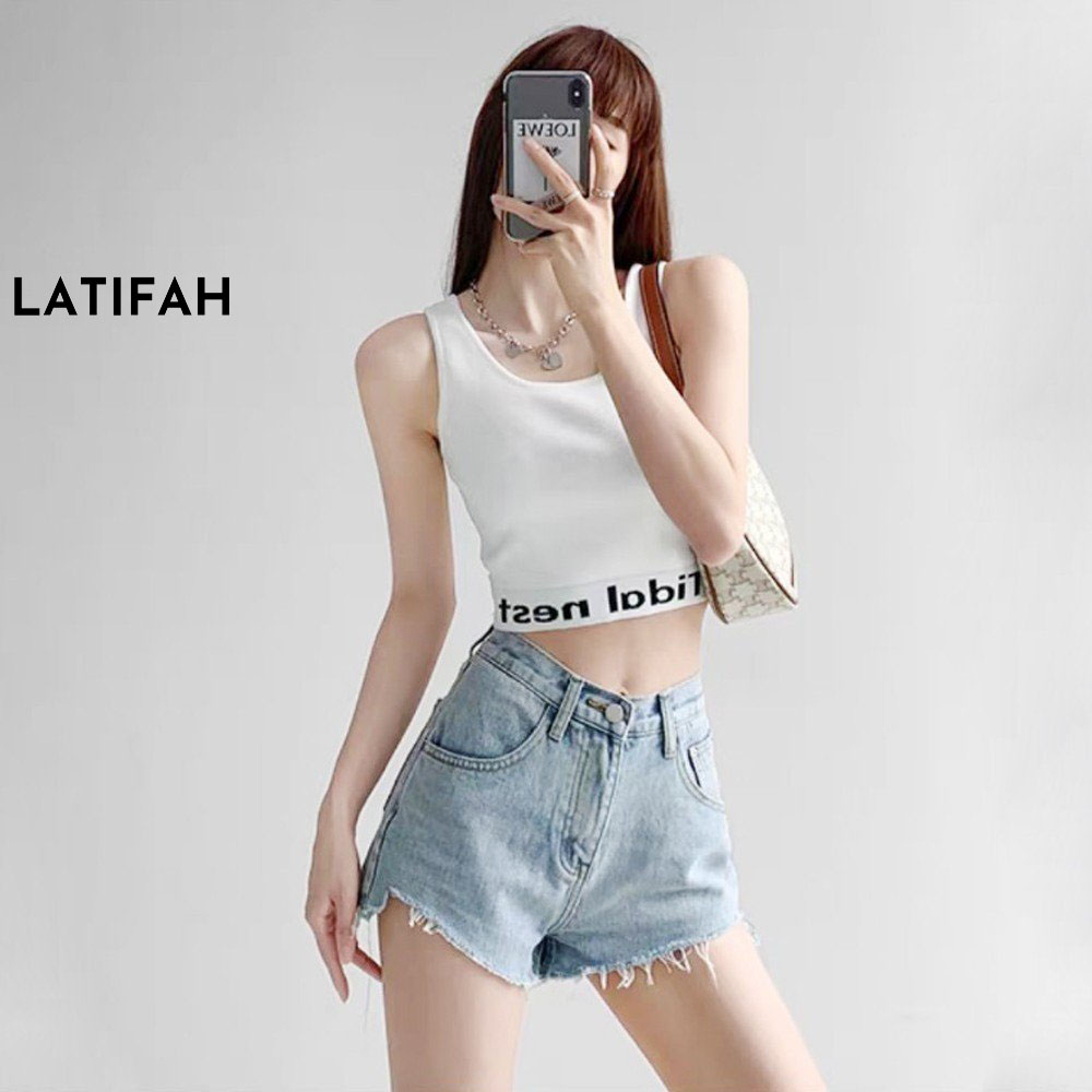 Quần short jeans nữ LATIFAH tua lai trơn QS006 phong cách hàn quốc