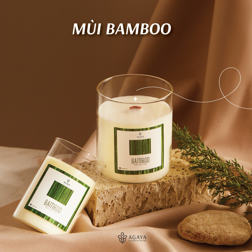 Nến thơm Bamboo 100g/200g/350g Mùi hương tràn đầy mùi mát lành, tươi vui của ngày hè trong xanh Thơ