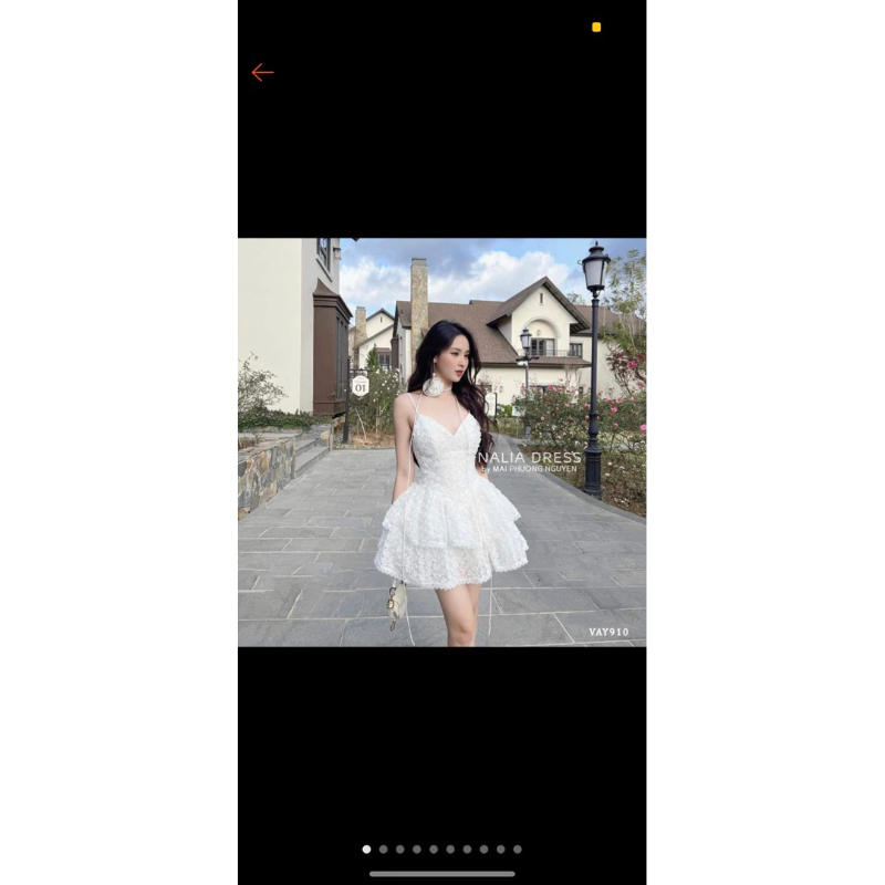 váy tầng 2 kem